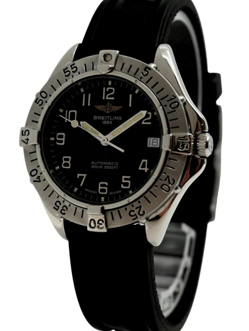 Breitling Men's 38mm Early Colt Black Dial Automatic Swiss Watch! Ref: A17035!